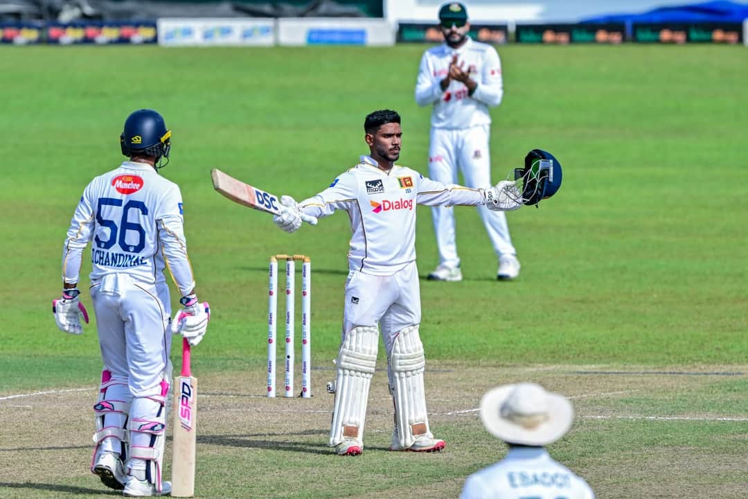 Nissanka added 194 runs with Chandimal for the second wicket.